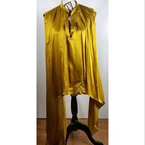 Christian Wijnants Draped Panels Blouse, Gold Size 40 Vogue Fall Resort